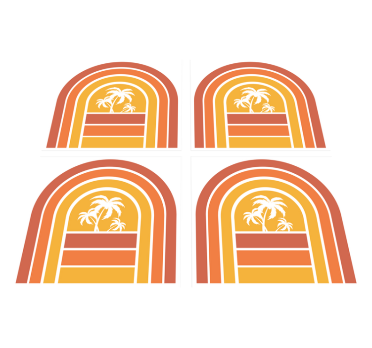 Alfombra vinílica naturaleza atardecer y palmas - TenVinilo