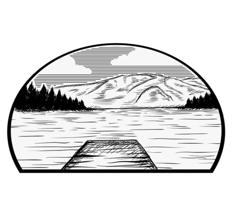 Alfombra vinílica naturaleza motorhome lago de pinos - TenVinilo