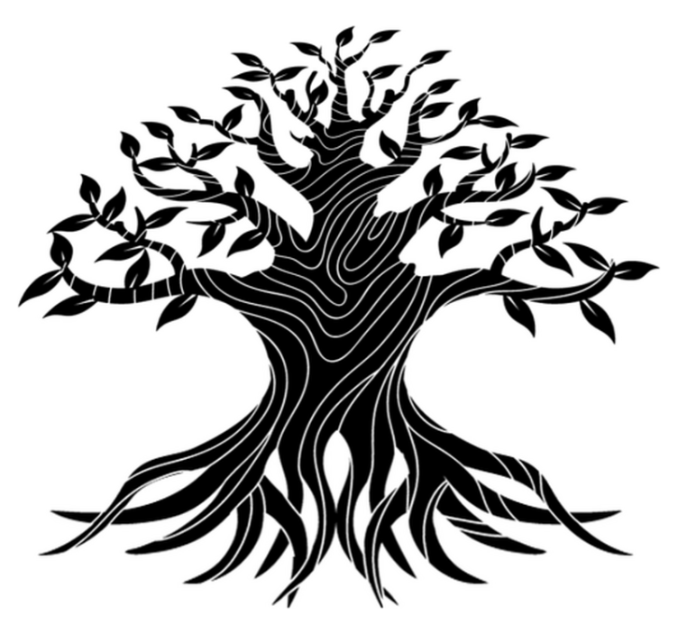 Alfombra vinílica naturaleza Árbol de la vida líneas - TenVinilo