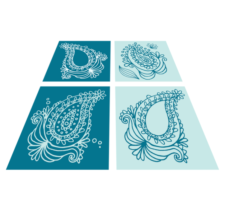 Alfombra vinílica naturaleza baldosas de paisley - TenVinilo