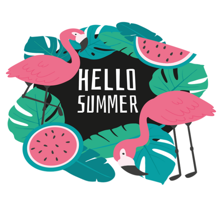 Alfombra vinílica naturaleza diseño flamenco tropical - TenVinilo