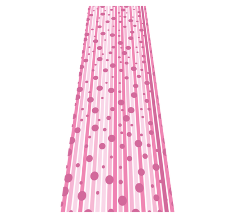 Alfombra vinílica dormitorio patrón vertical rosa y blanco - TenVinilo