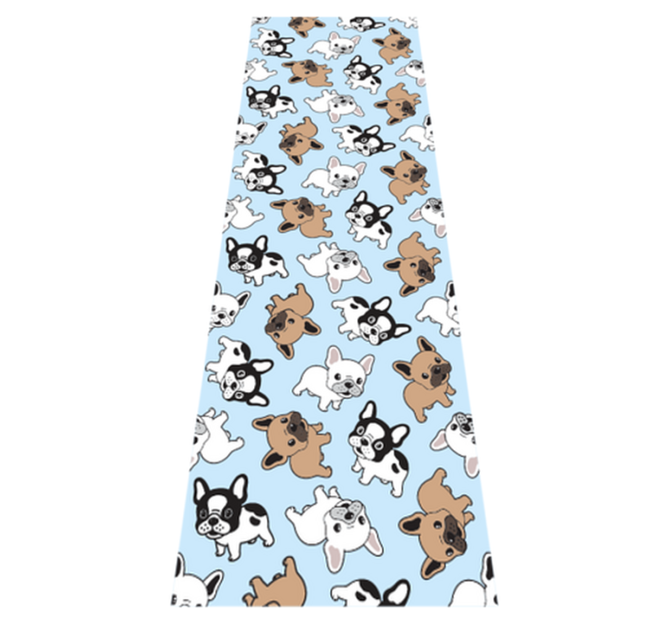 Alfombra vinílica dormitorio con diseño de bulldog francés - TenVinilo