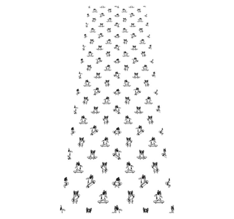 Alfombra vinílica dormitorio perro lindo en patineta - TenVinilo