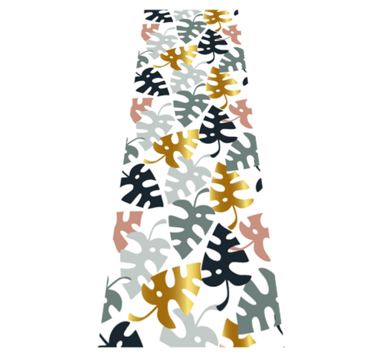 Alfombra vinílica dormitorio hojas doradas y multicolor - TenVinilo