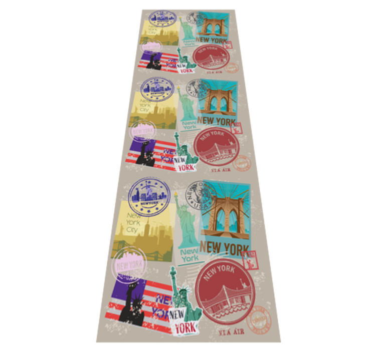 Alfombra vinílica dormitorio collage viejo nyc - TenVinilo