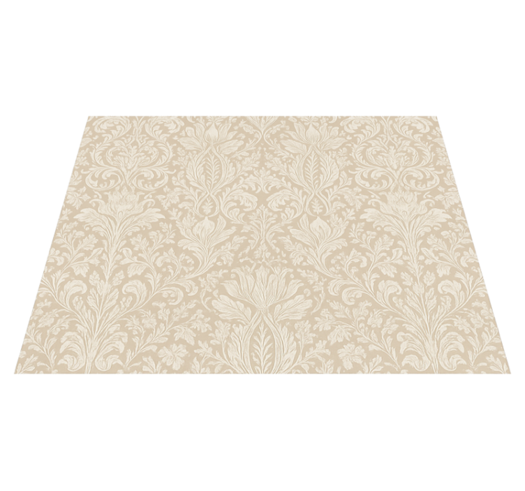 Alfombra vinílica dormitorio floral beige clásico - TenVinilo