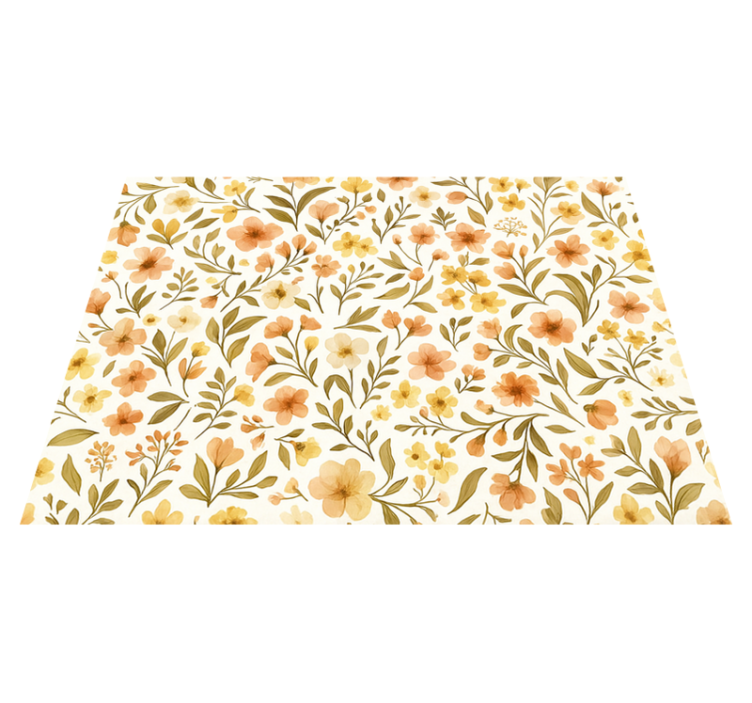 Alfombra vinílica dormitorio flores vintage - TenVinilo