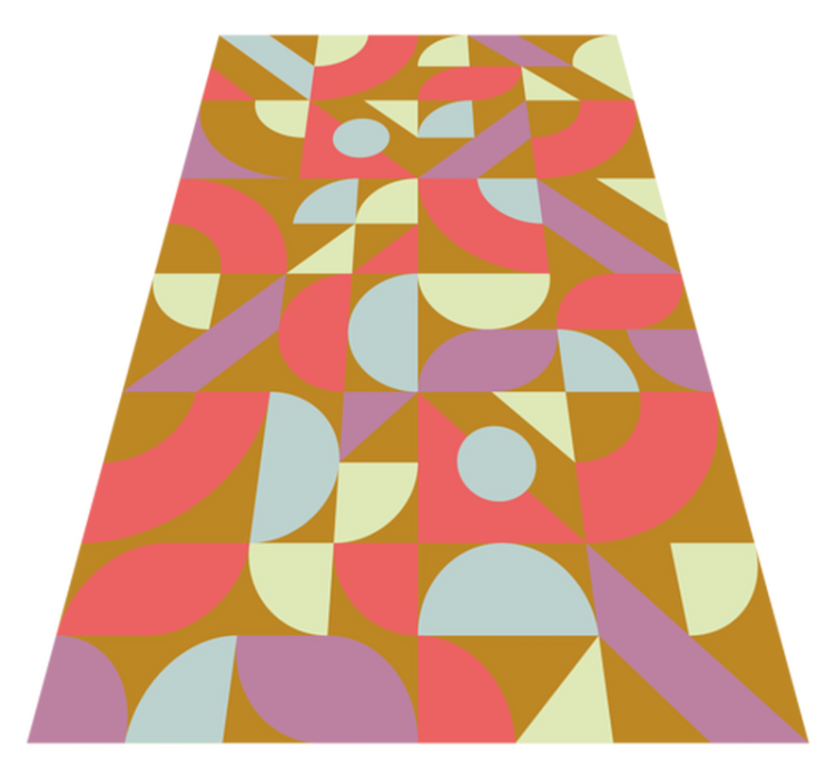 Alfombra de vinilo geométrica colores retro - TenVinilo