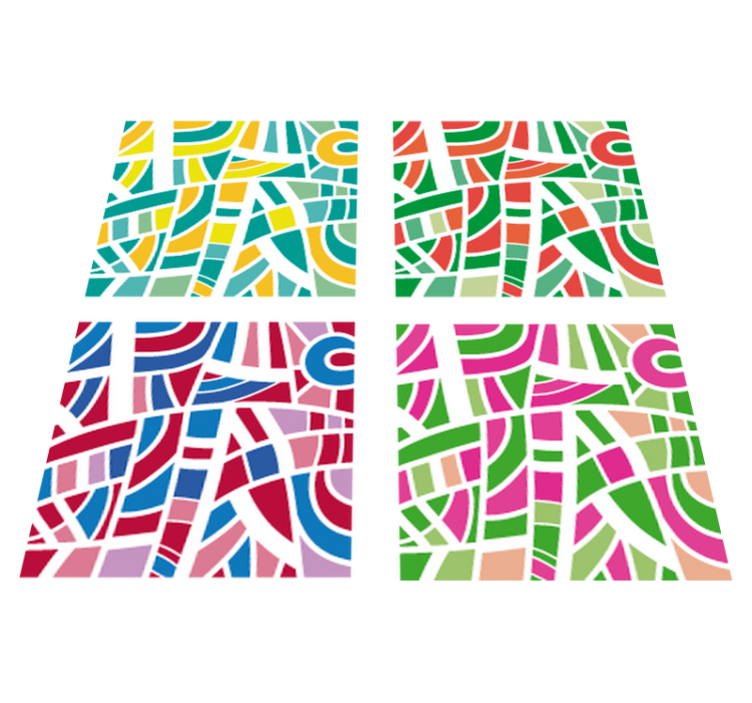 Alfombra de vinilo geométrica azulejos multicolores - TenVinilo