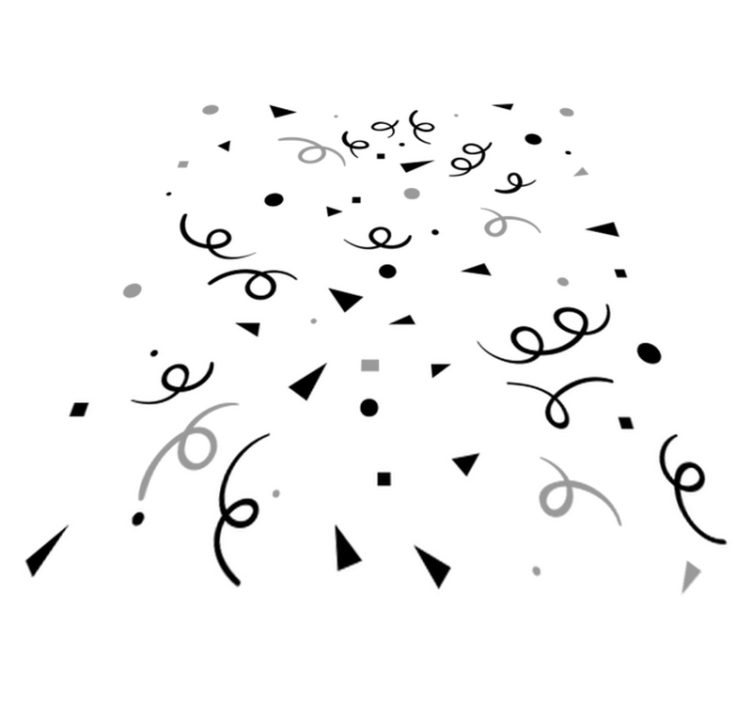 Alfombra de vinilo geométrica confeti negro y gris - TenVinilo