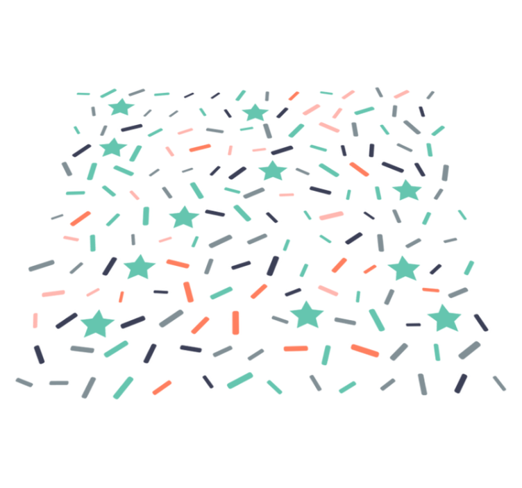 Alfombra de vinilo geométrica estrellas y confeti - TenVinilo