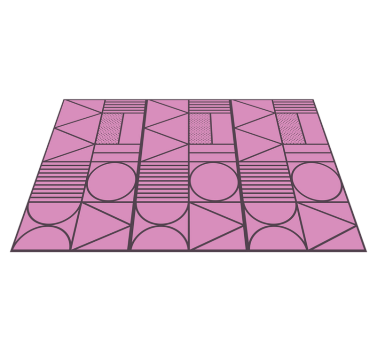 Alfombra de vinilo geométrica bloques rosa y gris - TenVinilo