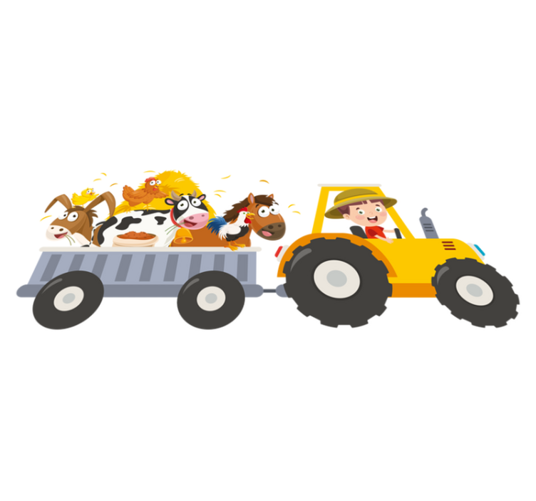 Alfombra de vinilo infantil granjero con animales - TenVinilo