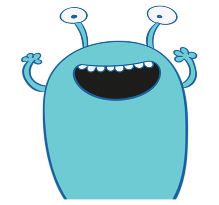 Alfombra de vinilo infantil y pegatina monstruo azul - TenVinilo