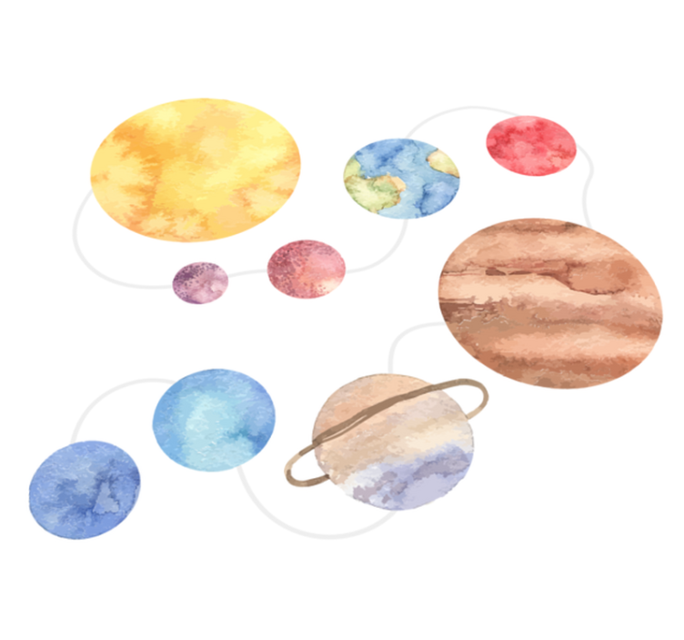 Alfombra de vinilo infantil mapa del sistema solar - TenVinilo