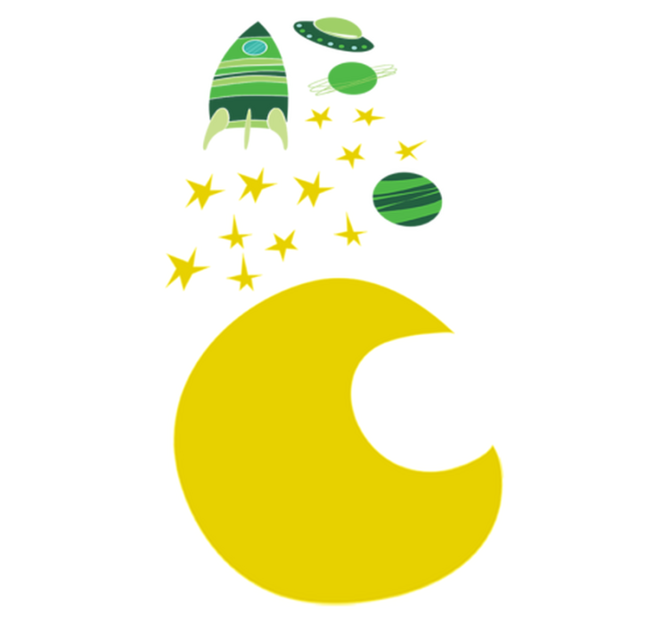 Alfombra de vinilo infantil sticker espacial verde - TenVinilo