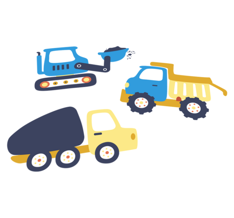 Alfombra de vinilo infantil símbolos de excavadora - TenVinilo