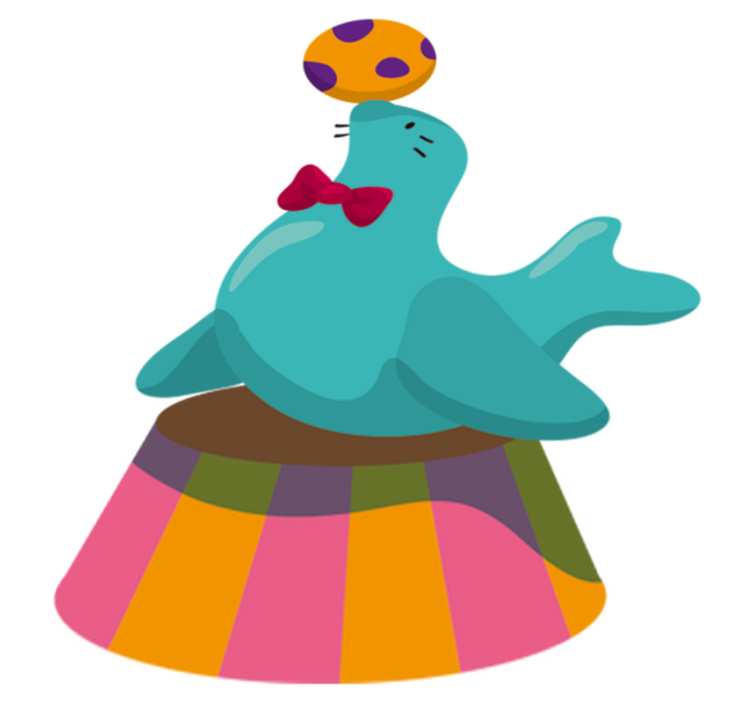 Alfombra de vinilo infantil adhesivo foca circo pelota - TenVinilo