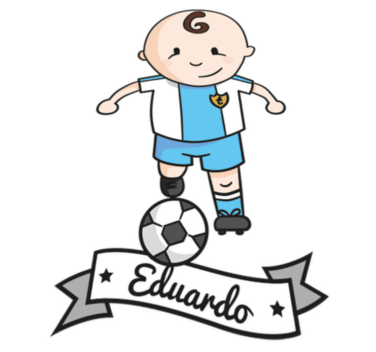 Alfombra de vinilo infantil jugador de fútbol con nombre - TenVinilo