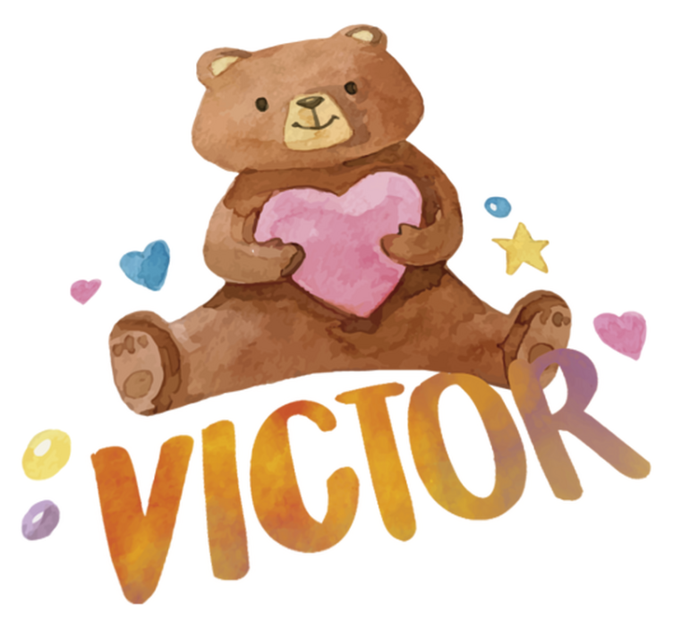 Alfombra de vinilo infantil osito de peluche corazón - TenVinilo