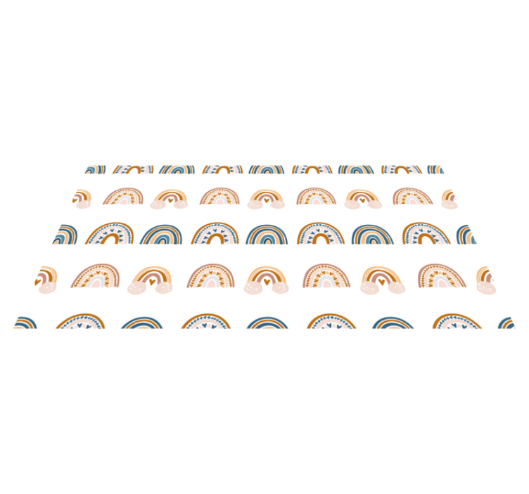 Alfombra de vinilo infantil arcoíris otoñal dibujado a mano - TenVinilo