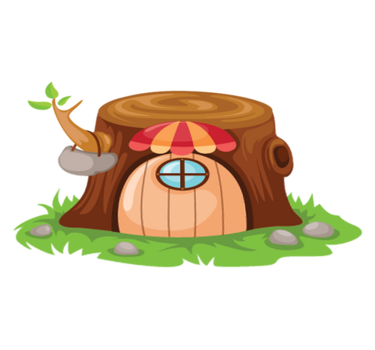 Alfombra de vinilo infantil casa del baúl - TenVinilo