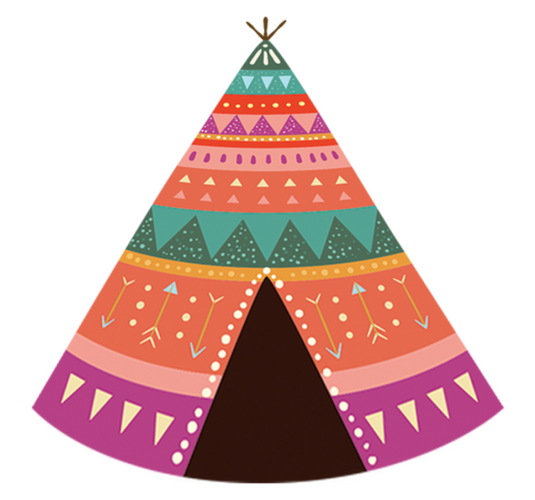 Alfombra de vinilo infantil cabecera de tienda india - TenVinilo