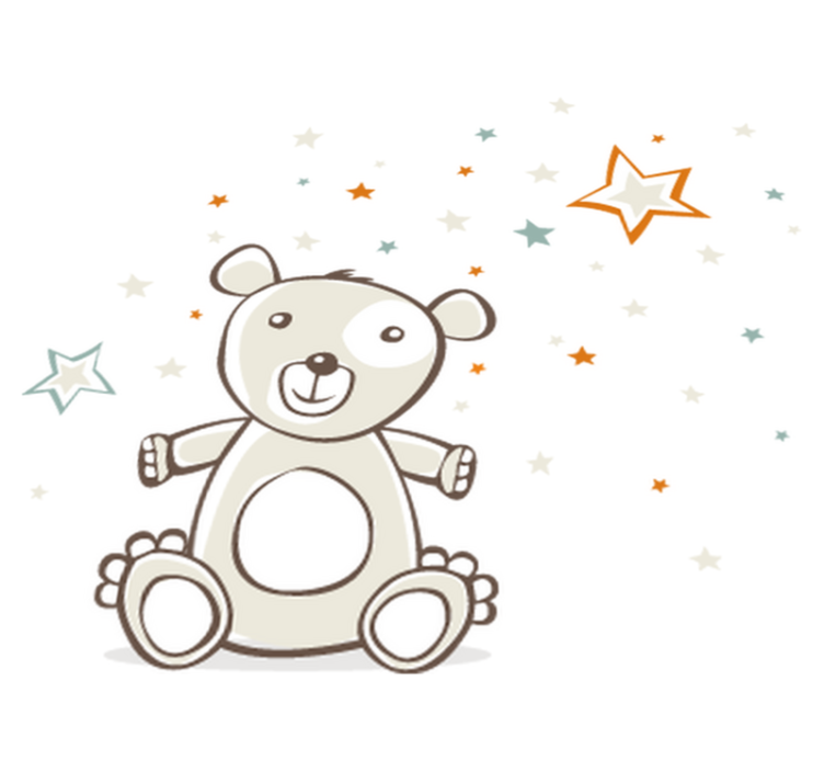 Alfombra de vinilo infantil oso de peluche con estrellas - TenVinilo