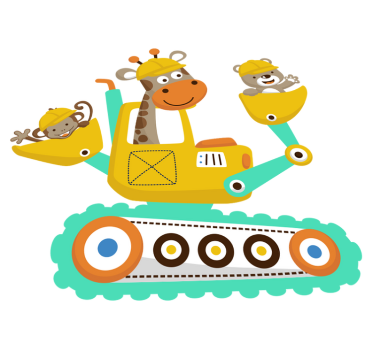 Alfombra de vinilo infantil camión con animales - TenVinilo