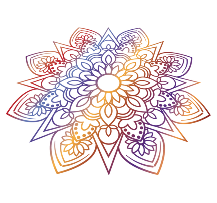 Alfombra vinílica dormitorio mandala ardiente vívido - TenVinilo