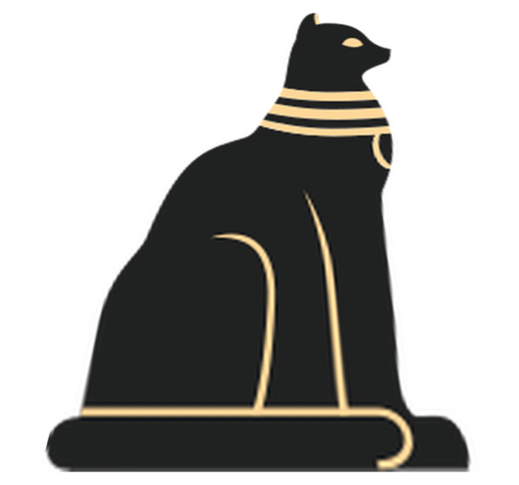 Alfombra vinílica dormitorio gato egipcio - TenVinilo