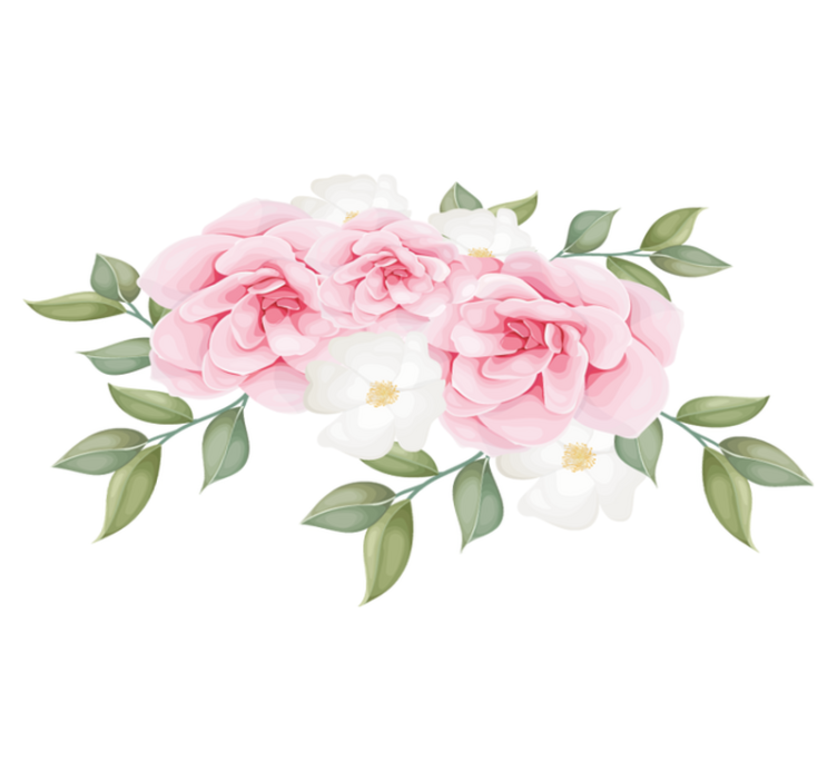 Alfombra vinílica dormitorio flores elegantes en rosa - TenVinilo