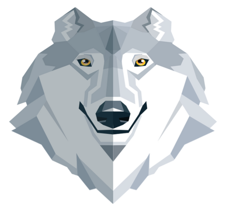 Alfombra vinílica dormitorio diseño abstracto de lobo - TenVinilo