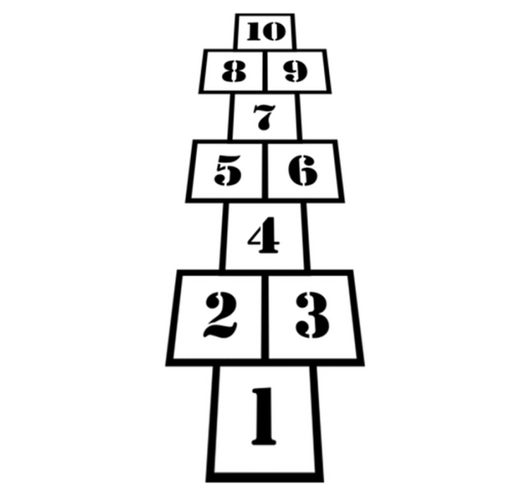 Alfombra vinílica de juegos infantil rayuela moderna - TenVinilo