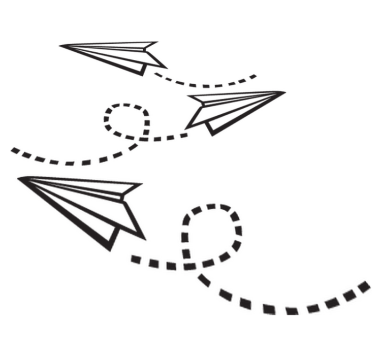 Alfombra vinílica de juegos infantil aviones de papel - TenVinilo