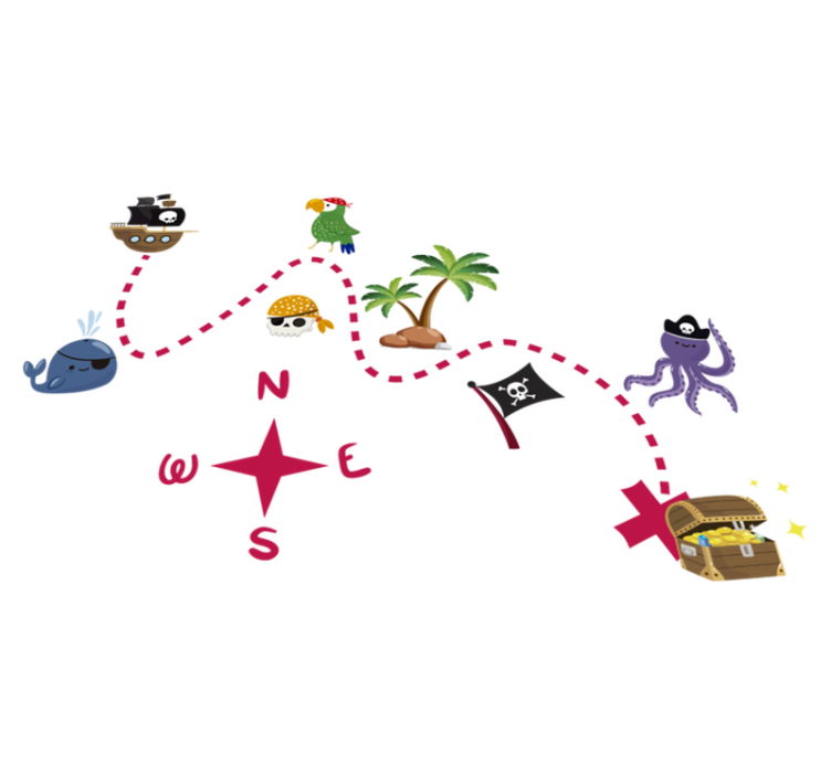 Alfombra vinílica de juegos infantil mapa del tesoro - TenVinilo