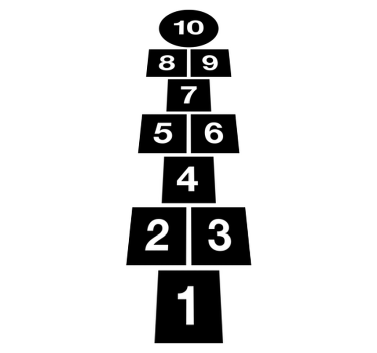 Alfombra vinílica de juegos infantil cuadrados de rayuela - TenVinilo