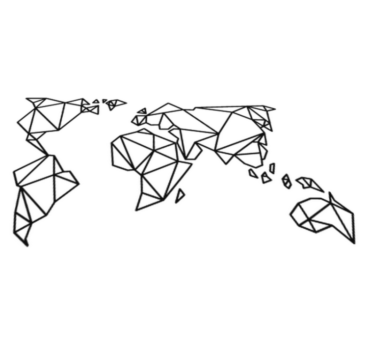 Alfombra de vinilo mapamundi origami - TenVinilo