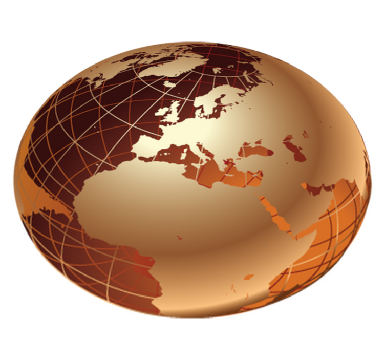 Alfombra de vinilo mapamundi dorado europa - TenVinilo