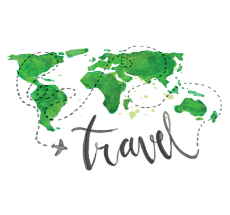 Alfombra de vinilo mapamundi viaje - TenVinilo