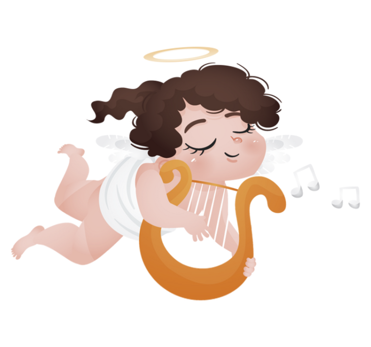 Alfombra de vinilo infantil tocando el arpa - TenVinilo