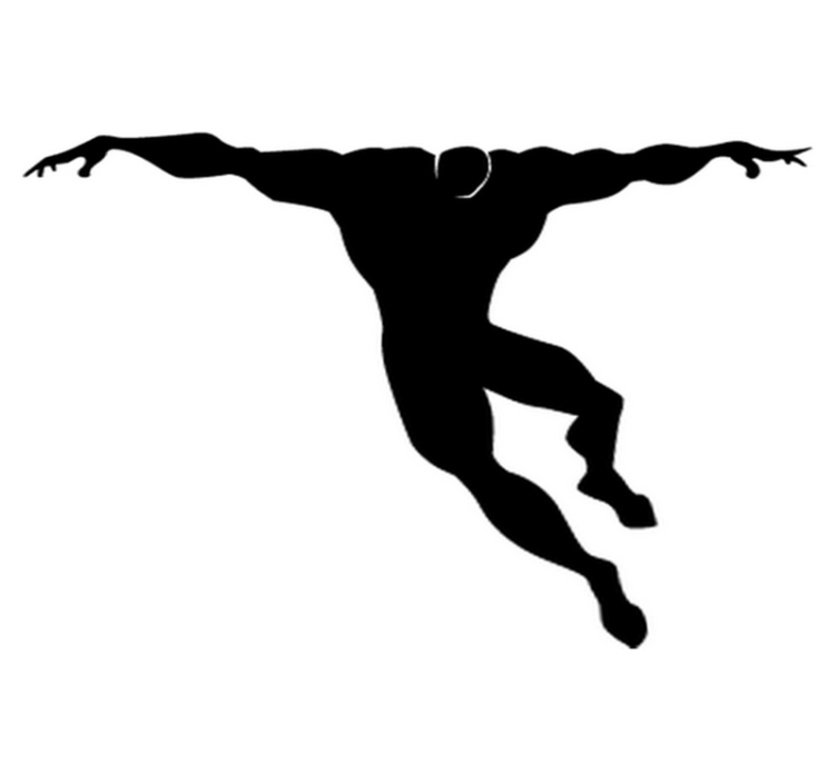 Alfombra de vinilo infantil superhéroe saltando - TenVinilo