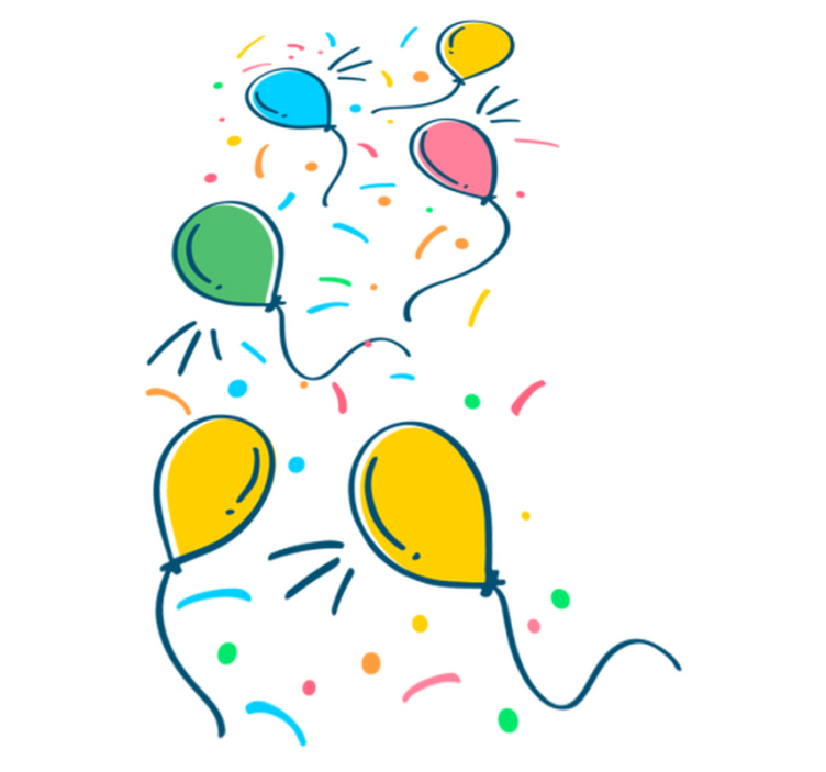 Alfombra de vinilo infantil globo con confeti - TenVinilo