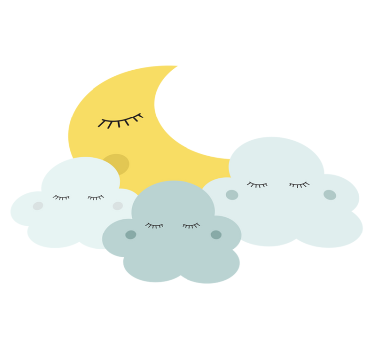 Alfombra de vinilo infantil luna y nube durmiendo - TenVinilo
