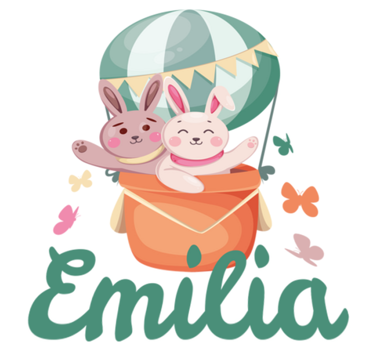 Alfombra de vinilo infantil con conejitos en globo - TenVinilo