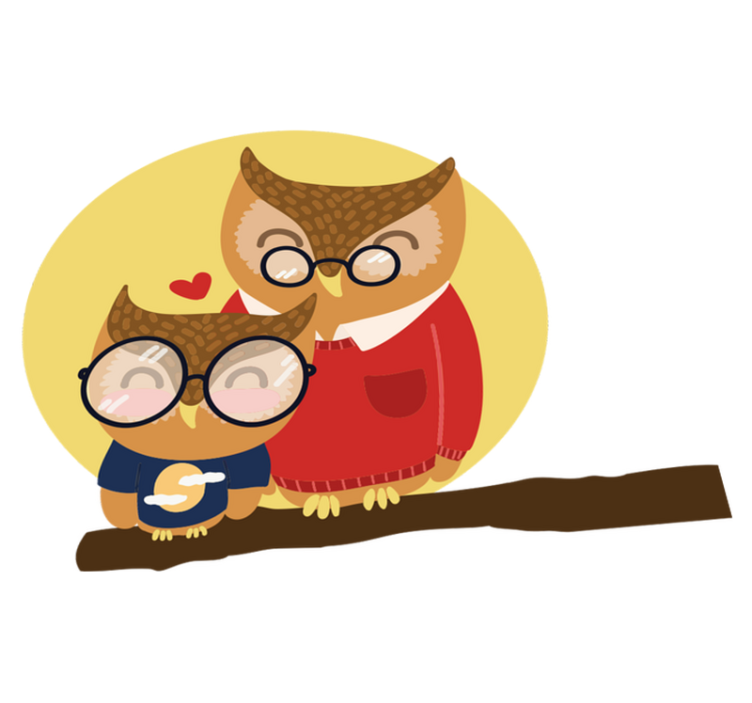 Alfombra de vinilo infantil búho padre e hijo - TenVinilo