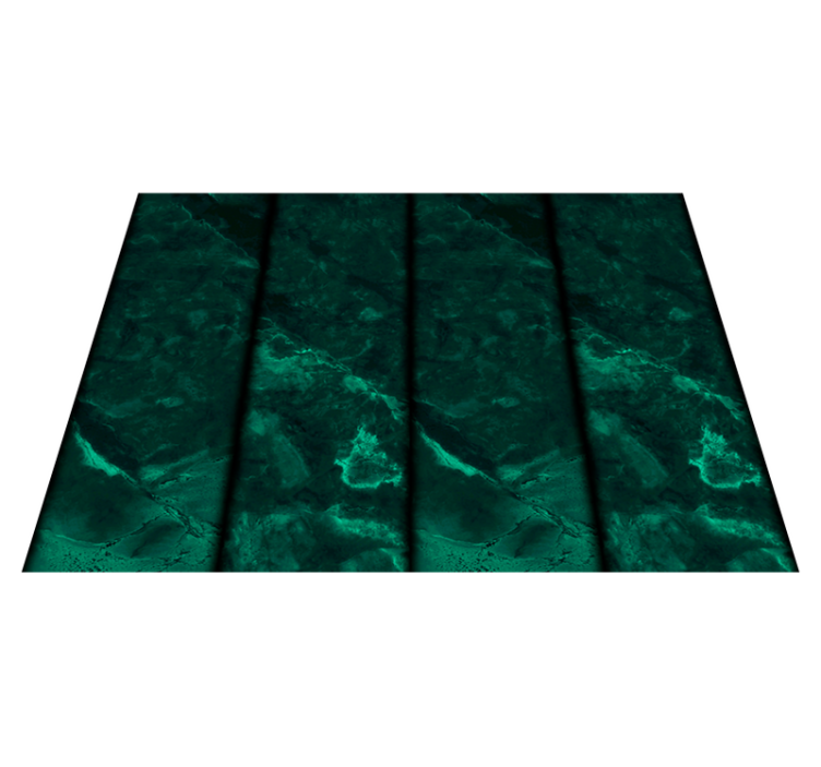 Alfombra vinílica baño efecto mármol negro y verde - TenVinilo