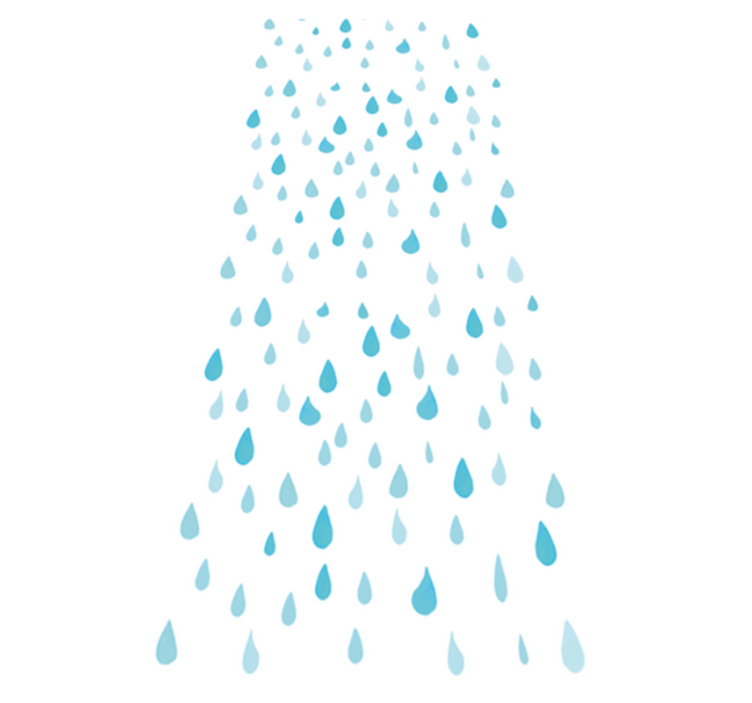 Alfombra vinílica baño gotas de agua acuarela azul - TenVinilo