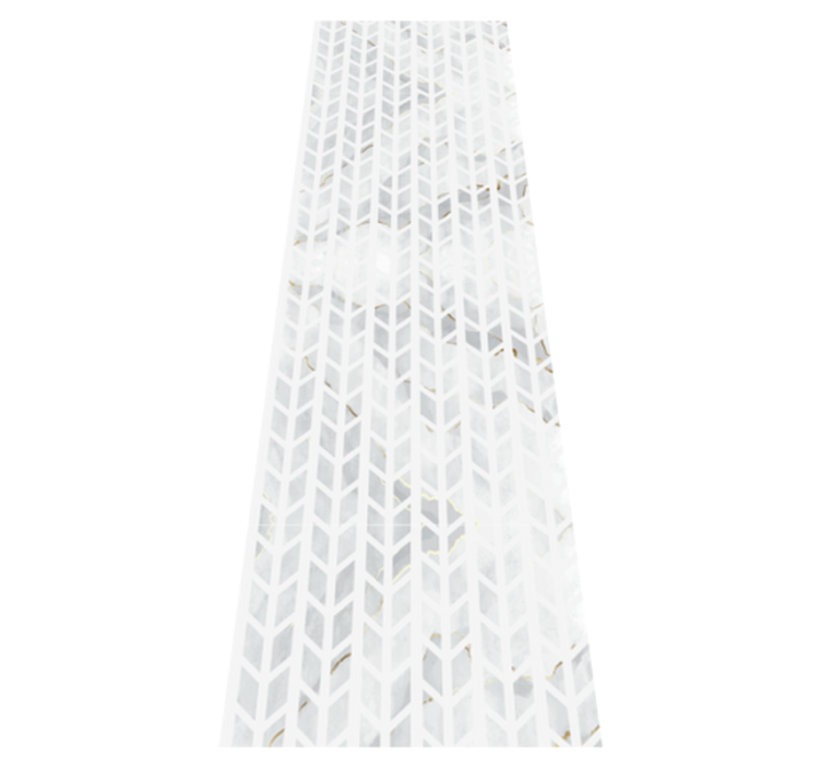 Alfombra vinílica baño azulejos de mármol dorado - TenVinilo